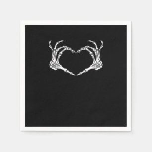 Skeleton Hand Heart Halloween Design Napkin