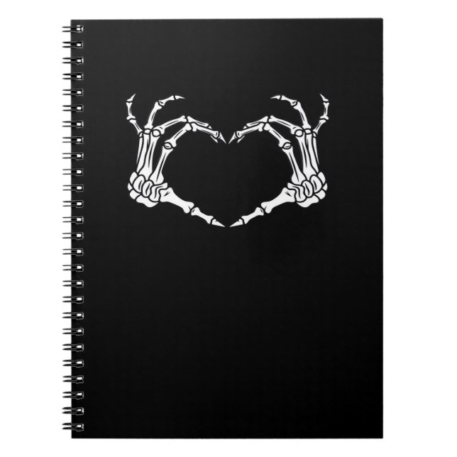 Skeleton Hand Heart Halloween Design  Notebook (Front)