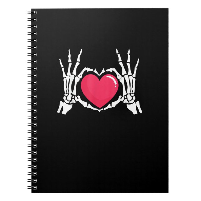 Skeleton Hand Heart Halloween Notebook (Front)