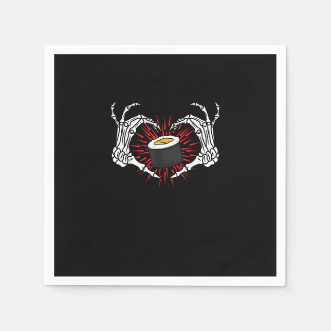 Skeleton Hand Heart Lazy Diy Halloween Costume Coo Napkin (Front)