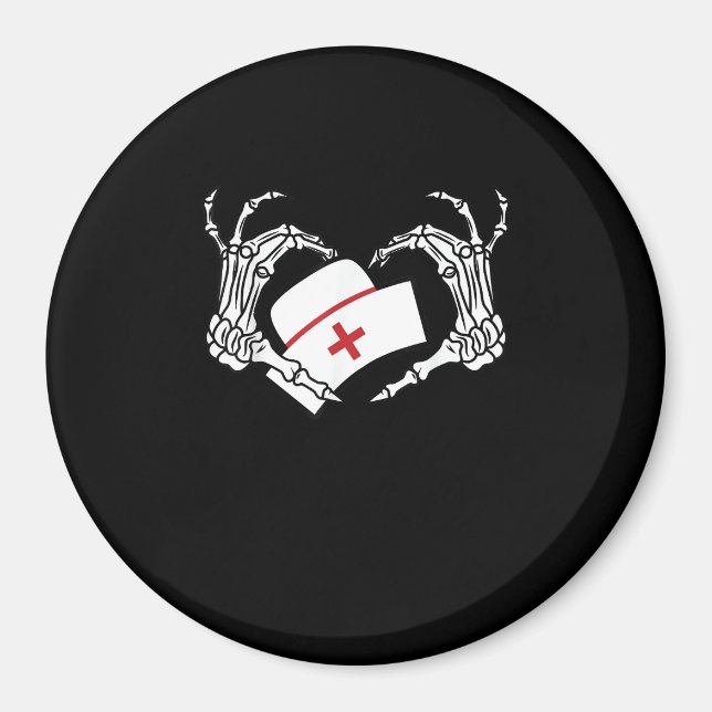 Skeleton Hand Heart Lazy Diy Halloween Costume Nur Magnet (Front)