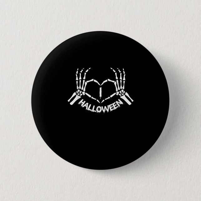 Skeleton Hand Heart Lazy Halloween Costume Funny 6 Cm Round Badge (Front)
