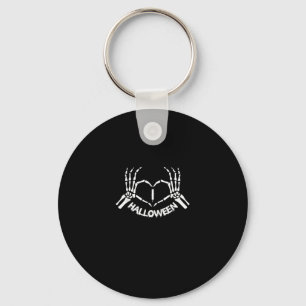 Skeleton Hand Heart Lazy Halloween Costume Funny Key Ring