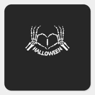 Skeleton Hand Heart Lazy Halloween Costume Funny Square Sticker