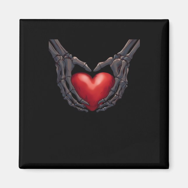 Skeleton Hand Heart Magnet (Front)