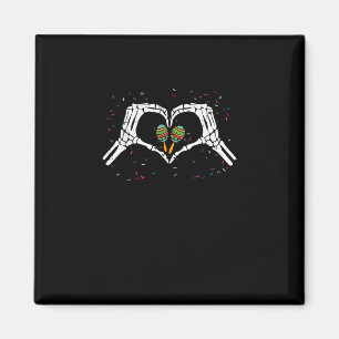 Skeleton Hand Heart Maracas Cinco De Mayo Mexican Magnet