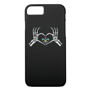 Skeleton Hand Heart Mardi Gras iPhone 8/7 Case