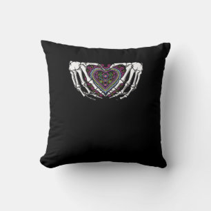 Skeleton Hand Heart Muertos Mexican Day Of Dead Cushion