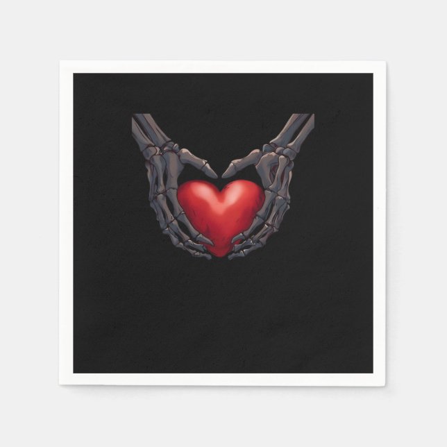 Skeleton Hand Heart Napkin (Front)