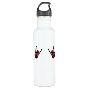 Skeleton Hand Heart Roll & Red Classic  710 Ml Water Bottle