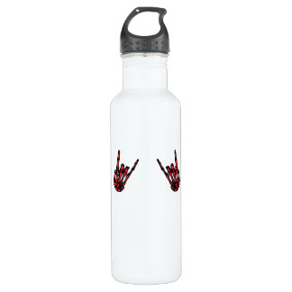 Skeleton Hand Heart Roll & Red Classic  710 Ml Water Bottle