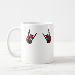 Skeleton Hand Heart Roll & Red Classic  Coffee Mug