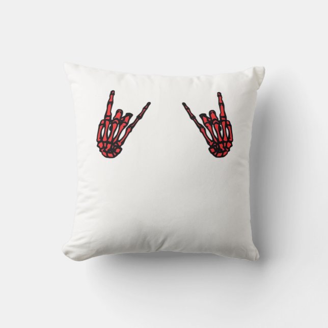Skeleton Hand Heart Roll & Red Classic  Cushion (Front)