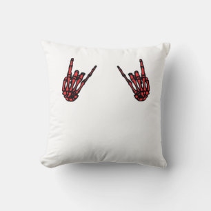 Skeleton Hand Heart Roll Red Classic Look Cushion