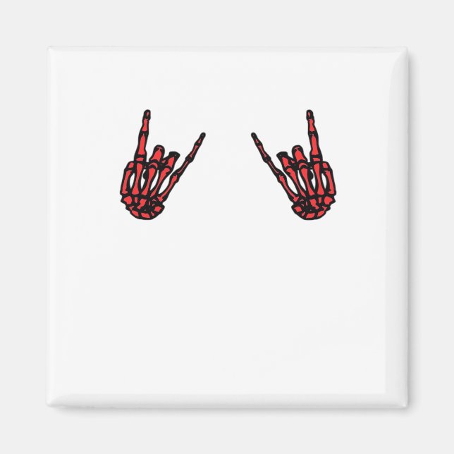 Skeleton Hand Heart Roll Red Classic Look Magnet (Front)
