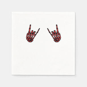 Skeleton Hand Heart Roll Red Classic Look Napkin