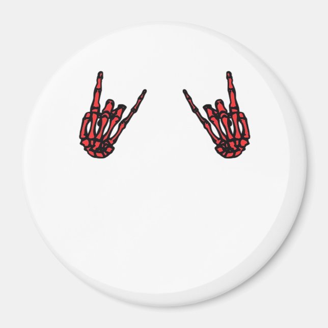 Skeleton Hand Heart Roll & Red Classic  Magnet (Front)