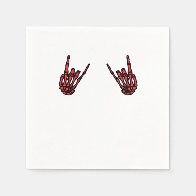Skeleton Hand Heart Roll & Red Classic  Napkin (Front)