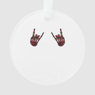 Skeleton Hand Heart Roll & Red Classic  Ornament