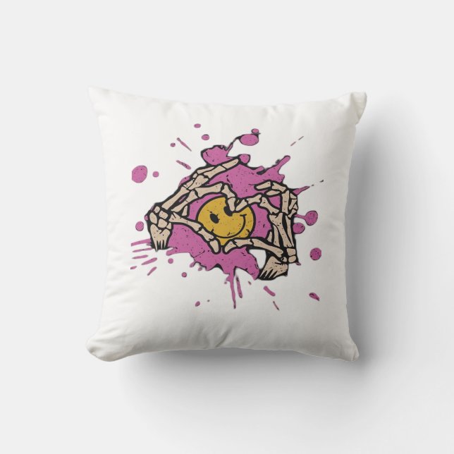 Skeleton Hand Heart Show Classic Cushion (Front)