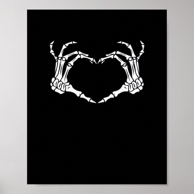 Skeleton Hand Heart Sign Costume Funny Halloween (Front)
