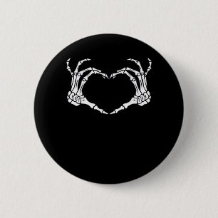 Skeleton Hand Heart Sign Costume Funny Halloween 6 Cm Round Badge