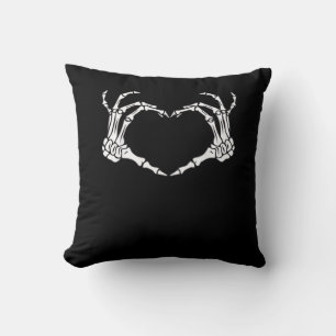Skeleton Hand Heart Sign Costume Funny Halloween Cushion