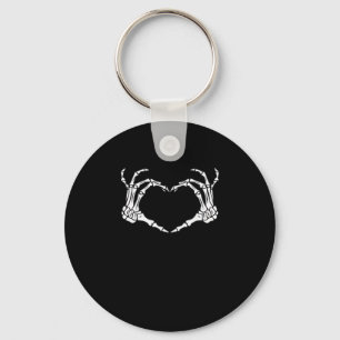 Skeleton Hand Heart Sign Costume Funny Halloween Key Ring