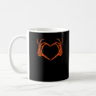 Skeleton Hand Heart Sign Costume Halloween Design Coffee Mug