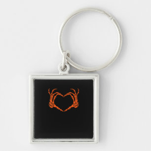 Skeleton Hand Heart Sign Costume Halloween Design Key Ring