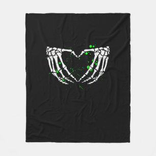 Skeleton Hand Heart Sign Costume Halloween Fleece Blanket