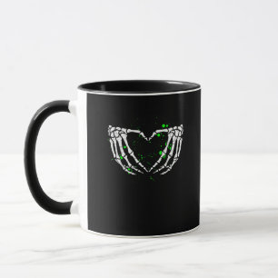 Skeleton Hand Heart Sign Costume Halloween Mug