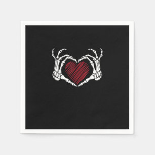 Skeleton Hand Heart Sign Costume Trending Hallowee Napkin