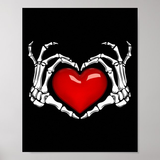Skeleton Hand Heart Sign Halloween Skeleton Hand P (Front)