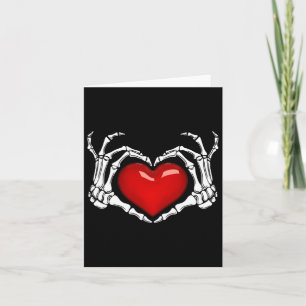 Skeleton Hand Heart Sign Halloween Skeleton Hand P Card