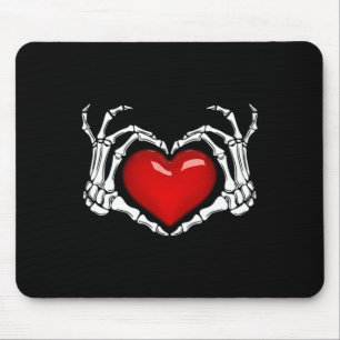 Skeleton Hand Heart Sign Halloween Skeleton Hand P Mouse Pad