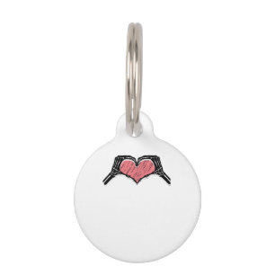 Skeleton Hand Heart Sign Valentines Day Classic Pet Tag