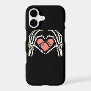 Skeleton Hand Heart Skateboard Valentines Day Funn