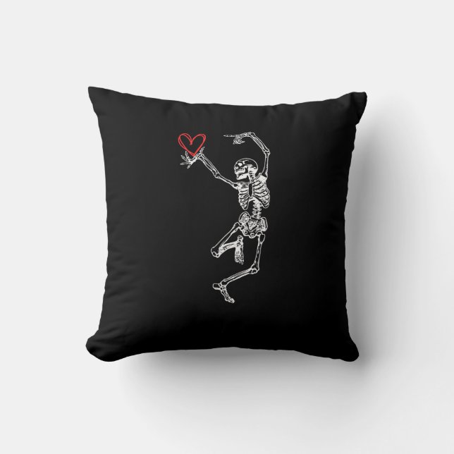 Skeleton Hand Heart Valentines Day Cushion (Front)