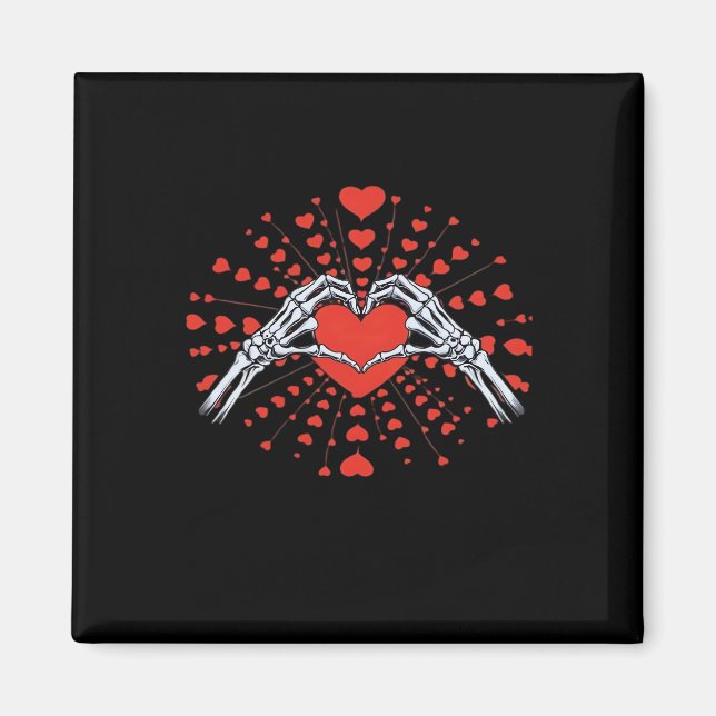 Skeleton Hand Heart Valentines Day Funny 2025 Hear Magnet (Front)