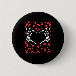 Skeleton Hand Heart Valentines Day Funny Classic 6 Cm Round Badge