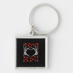 Skeleton Hand Heart Valentines Day Funny Classic Key Ring