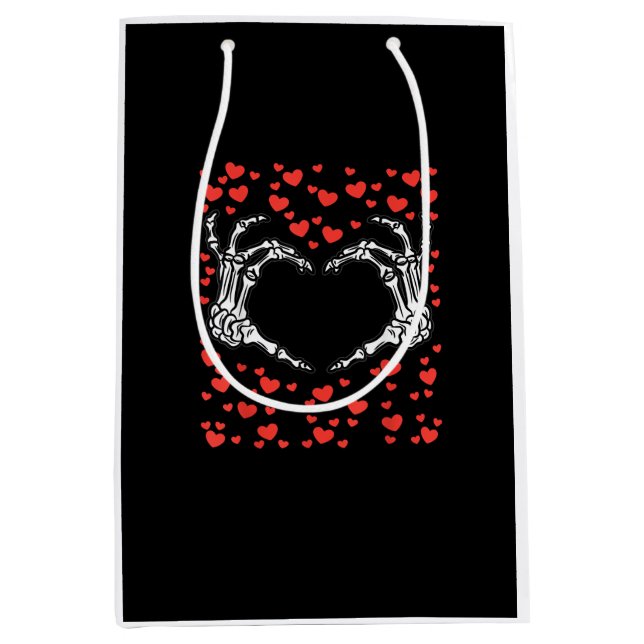Skeleton Hand Heart Valentines Day Funny Classic Medium Gift Bag (Front)