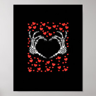 Skeleton Hand Heart Valentines Day Funny Classic Poster