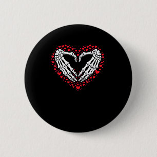 Skeleton Hand Heart Valentines Day Funny Couple Cu 6 Cm Round Badge
