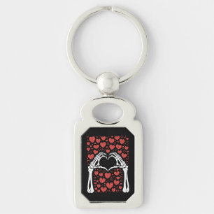 Skeleton Hand Heart Valentines Day Funny Love Key Ring