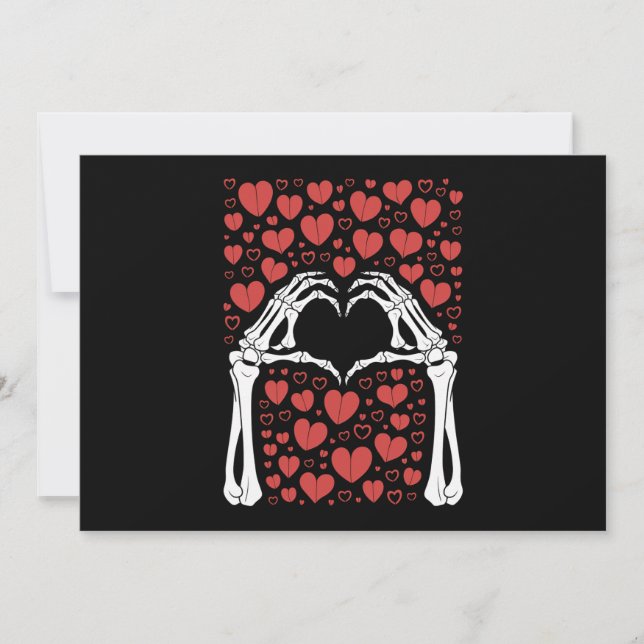 Skeleton Hand Heart Valentines Day Funny Love Thank You Card (Front)