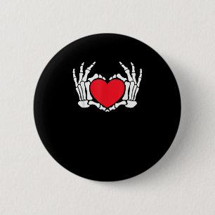 Skeleton Hand Heart Valentines Day Funny Meme 6 Cm Round Badge