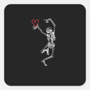 Skeleton Hand Heart Valentines Day Square Sticker