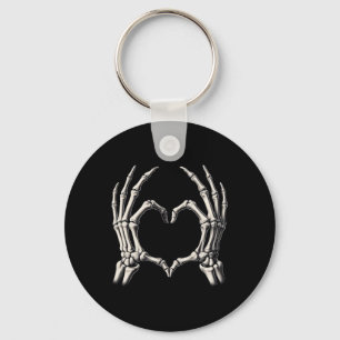 Skeleton Hand Heart Xray Retro Funny Halloween Cos Key Ring